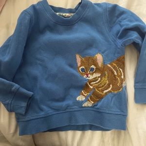 Mini Boden cat peek a boo sweatshirt 3T/4T girls